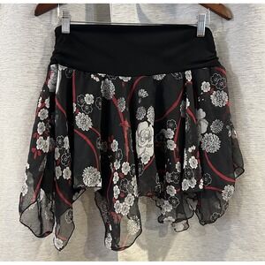 Star City Women's Asymmetrical Floral Ruffle Skirt Multicolor Size‎ Large Grunge